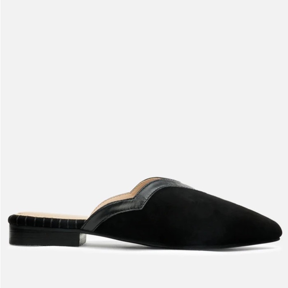 RAG & CO ORLA Black Classic Suede Mules